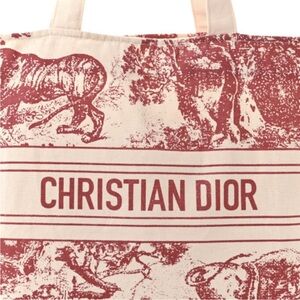 Dior Red and Cream Tote Bag
